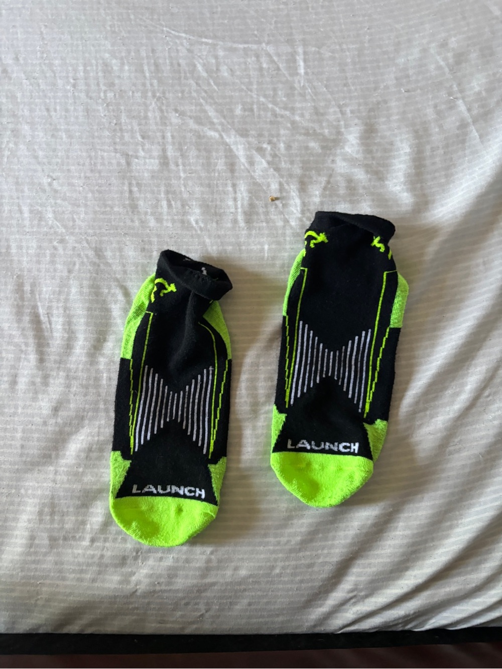 Men's Low-Cut Athletic Socks in Black & Neon Green